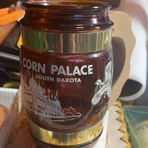 Rare Fiesta Ware Amber Glass Corn Palace Souvenir Mug